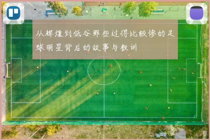 从辉煌到低谷那些过得比较惨的足球明星背后的故事与教训